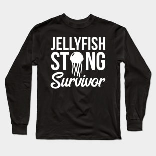 Jellyfish Sting Survivor Funny Sarcastic Injury Long Sleeve T-Shirt